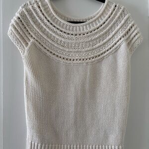 Brooks Brothers Cream Knit Sweater Vest